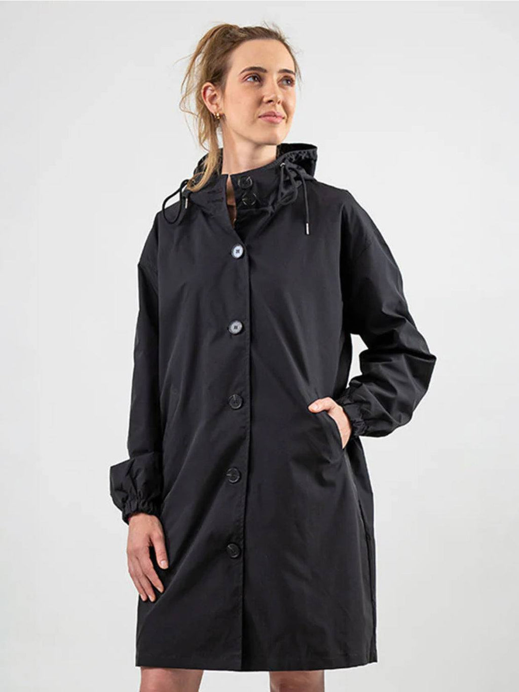 Longlynn Longline Hooded Coat – Oversized Water Resistant Women Casual Windbreaker Rain Jacket