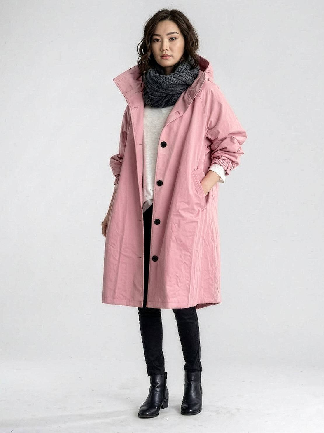 Longlynn Longline Hooded Coat – Oversized Water Resistant Women Casual Windbreaker Rain Jacket