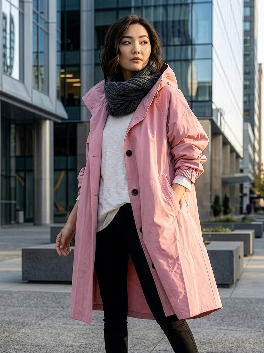 Longlynn Longline Hooded Coat – Oversized Water Resistant Women Casual Windbreaker Rain Jacket