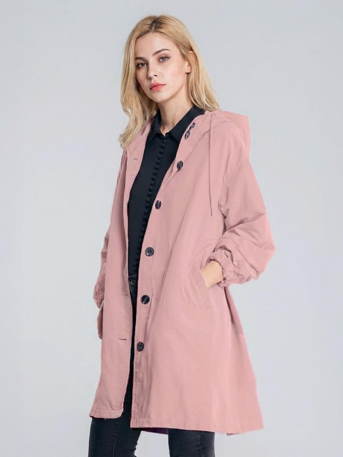 Longlynn Longline Hooded Coat – Oversized Water Resistant Women Casual Windbreaker Rain Jacket