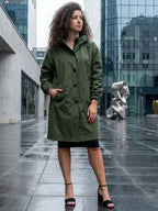 Longlynn Longline Hooded Coat – Oversized Water Resistant Women Casual Windbreaker Rain Jacket