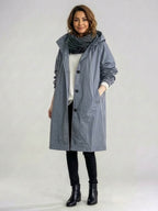 Longlynn Longline Hooded Coat – Oversized Water Resistant Women Casual Windbreaker Rain Jacket