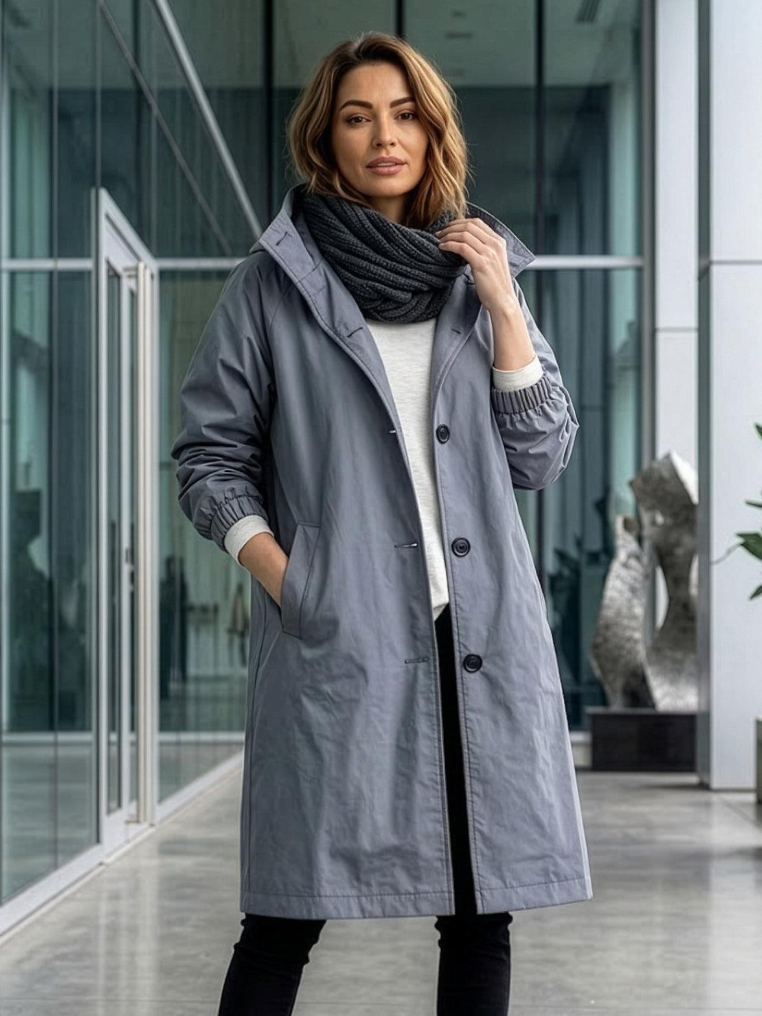 Longlynn Longline Hooded Coat – Oversized Water Resistant Women Casual Windbreaker Rain Jacket