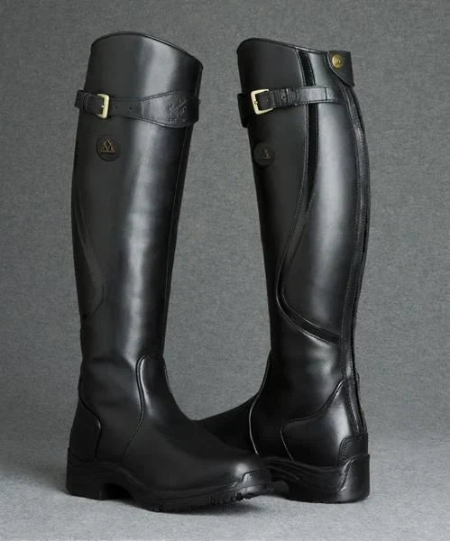 Bucktrem Knee-High Riding Boots – Women Faux Leather Block Heel Round Toe Autumn Winter Buckle Boots