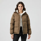 Quilten Oversized Cropped Puffer Jacket – Quilted Winter Women Puffer Coat Sherpa Lined Casual Streetwear